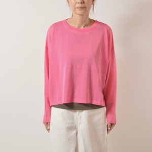 【３色】QTUME 　カラーシアーニット　色：ピンク、ブルー、グレー　商品番号：612-25068