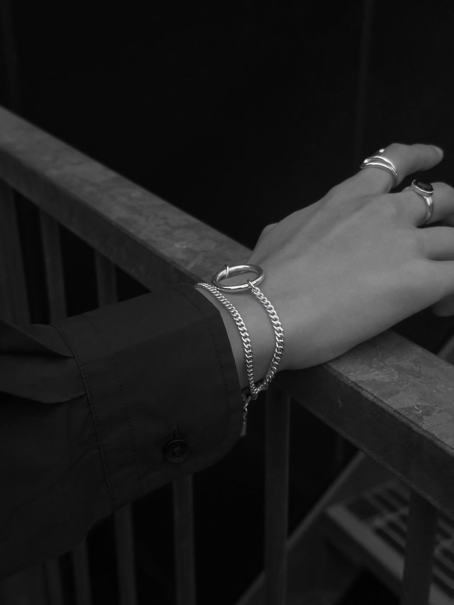 s925 Ring Double Chain Bracelet #Lncs