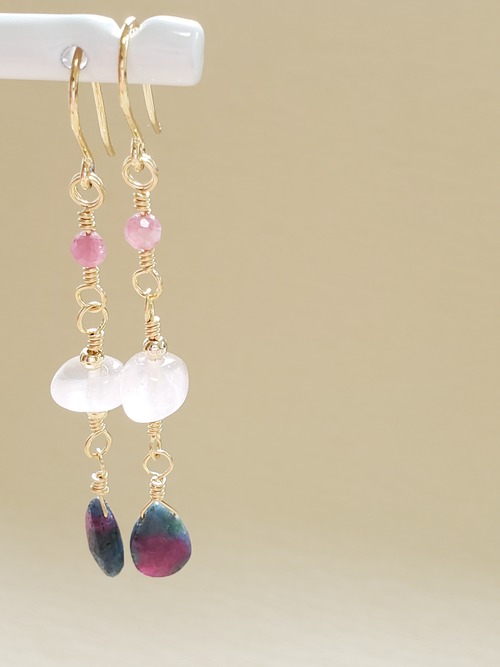 Hanakokko sui「野生の桃色」ピアス/イヤリング　送料無料