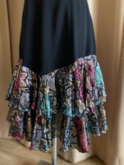 shiny floral frill design skirt-4324-9