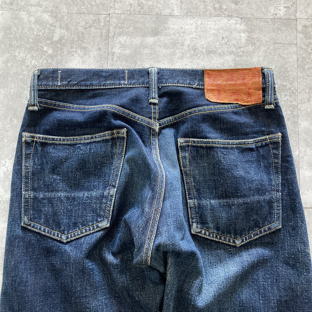 KAPITAL キャピタル ボタンフライ レザーパッチ デニムパンツ KAPITAL キャピタル ボタンフライ レザーパッチ デニムパンツ