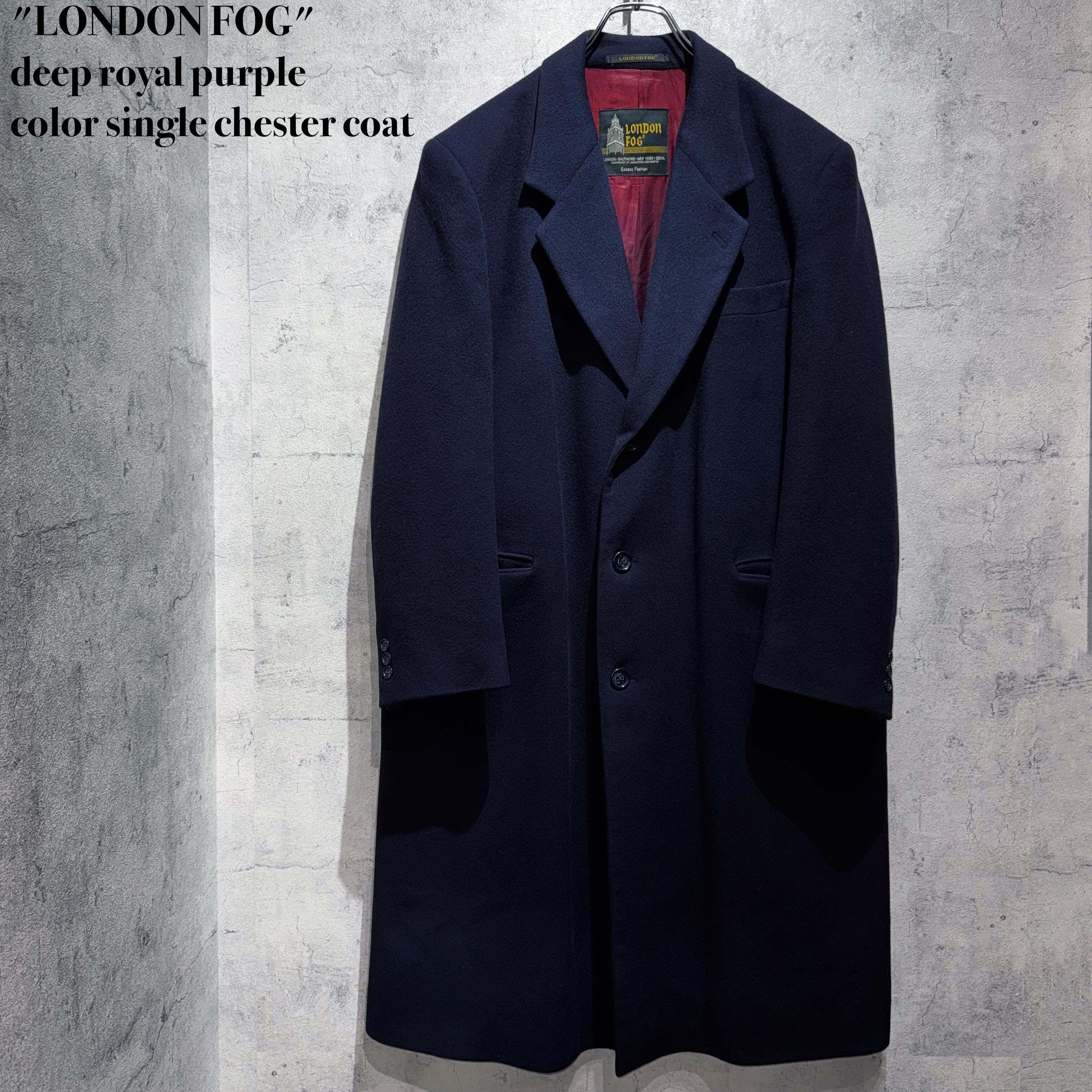 "LONDON FOG"deep royal purple color single chester coat