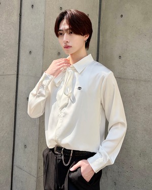 【ALUDE original】logo dressy necktie shirt（2color）