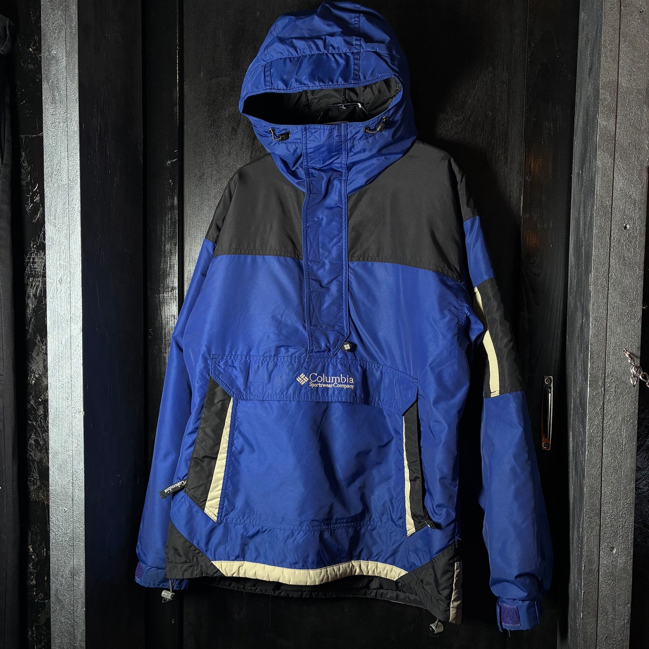 90s Columbia / ナイロン アノラックパーカー フーディー / 切り替えデザイン / ハリ感ナイロン / アウトドア ヴィンテージ