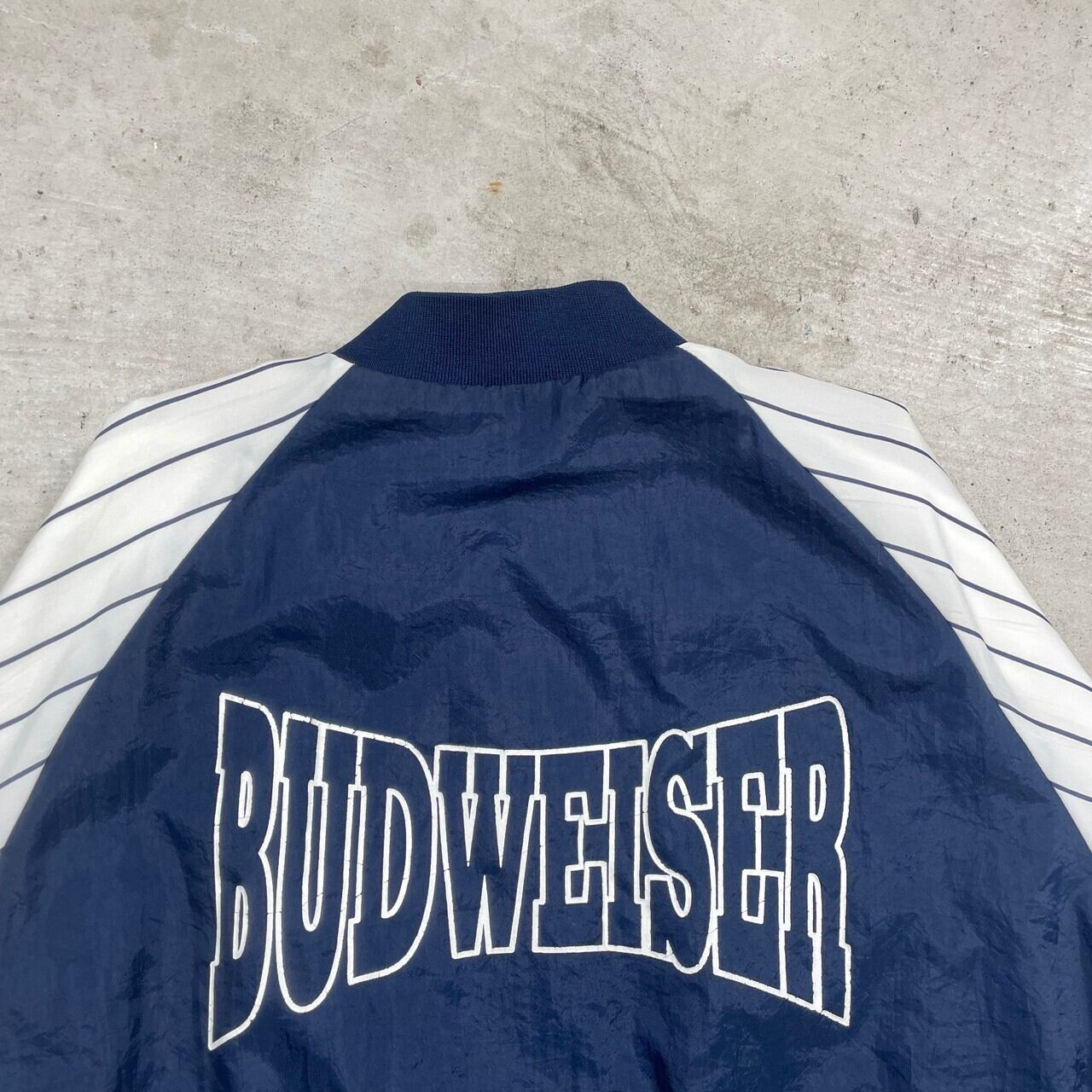90年代 USA製 BUDWEISER バドワイザー ナイロンスタジャン 企業ロゴ