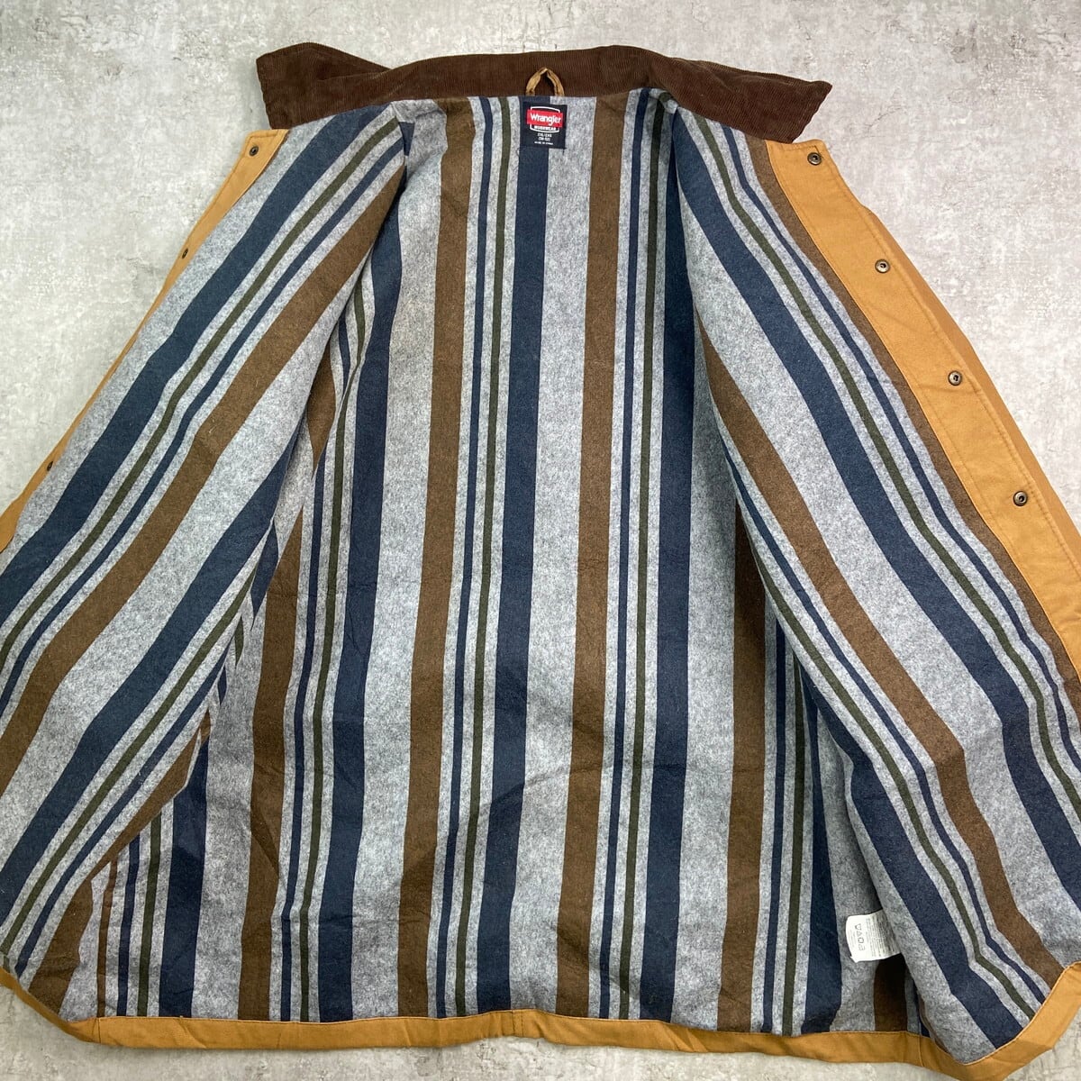 【Wrangler☆ラングラー】カバーオール☆襟コーデュロイ☆裏地ブランケットM Wrangler ラングラー カバーオール メンズ2XL相当 古着 アメカジ