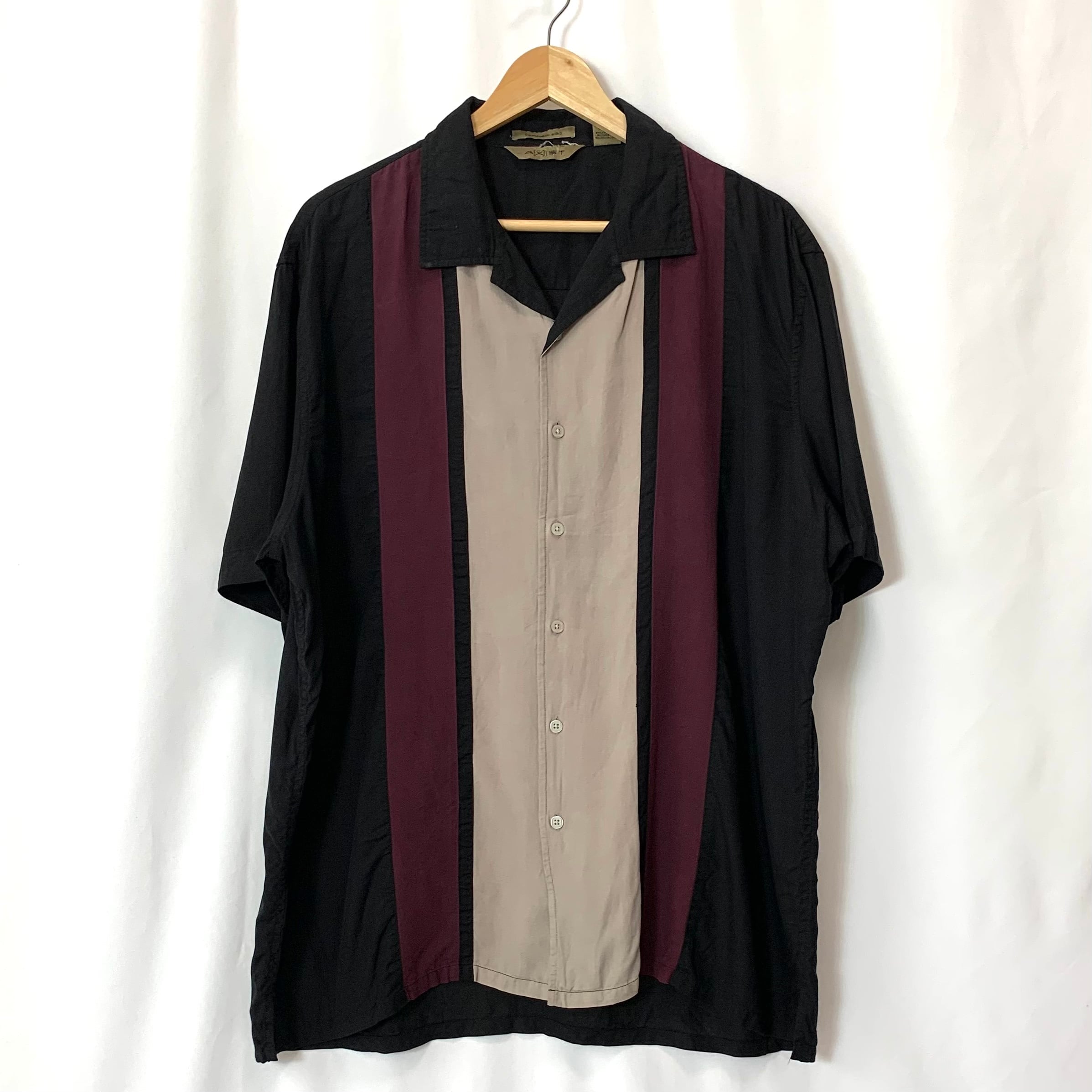 vintage old 90s Silk Line Design Shirt Box Shirt switching Panel 
