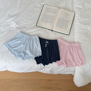 [予約] ninibello - mellow eyelet pants ( sora / pink / navy )