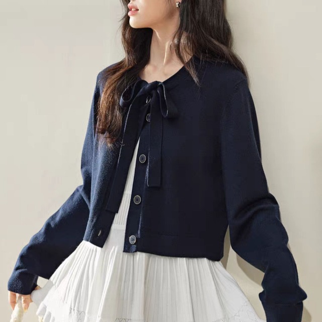 Ribbon knit cardigan【2col】00096