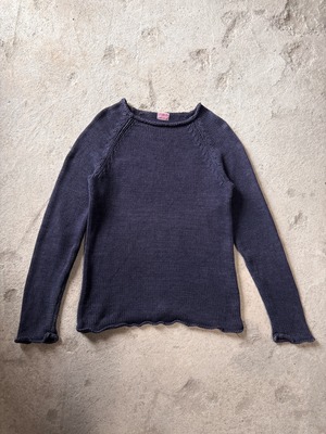 TENDERLOIN/Cotton Knit Sweater/旧モデル/M/コットンニットセ－タ－/ラグラン/ロ－ゲ－ジ/ネイビ－/テンダーロイン