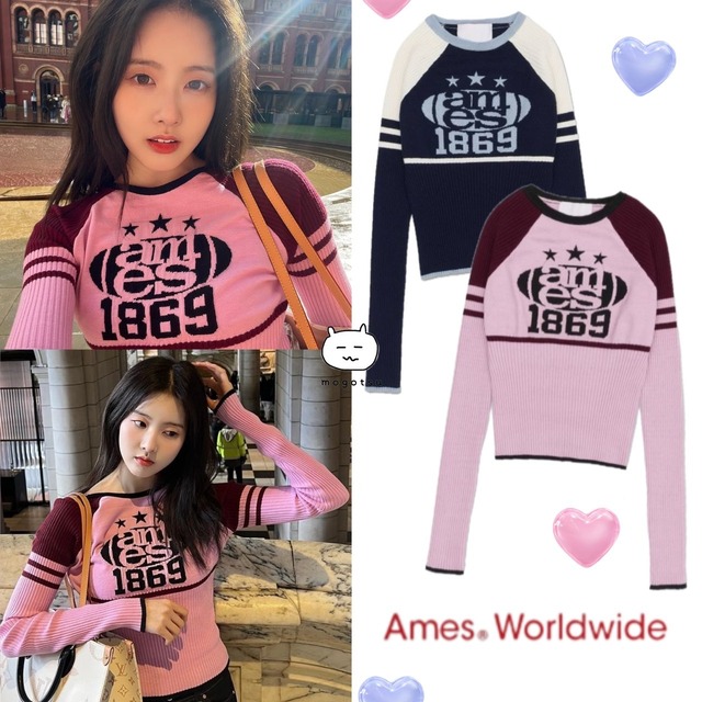 ★STAYC シウン 着用！！【AMES-WORLDWIDE】COLOR BLOCK KNIT - 2COLOR
