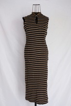 60‘s “Flat knit by Marie Phillips” Border pattern sleeveless dress