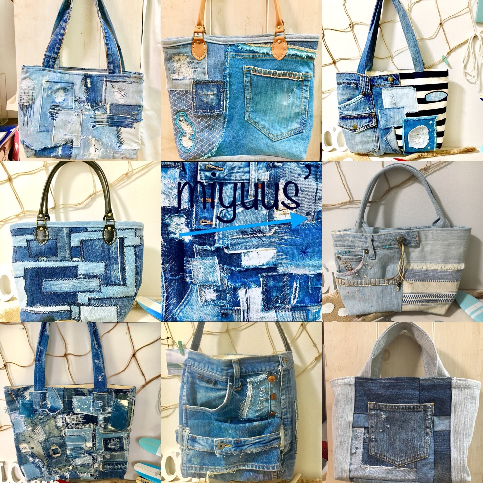 オーダーバッグ作成承ります デニム トート リメイク パッチワーク  