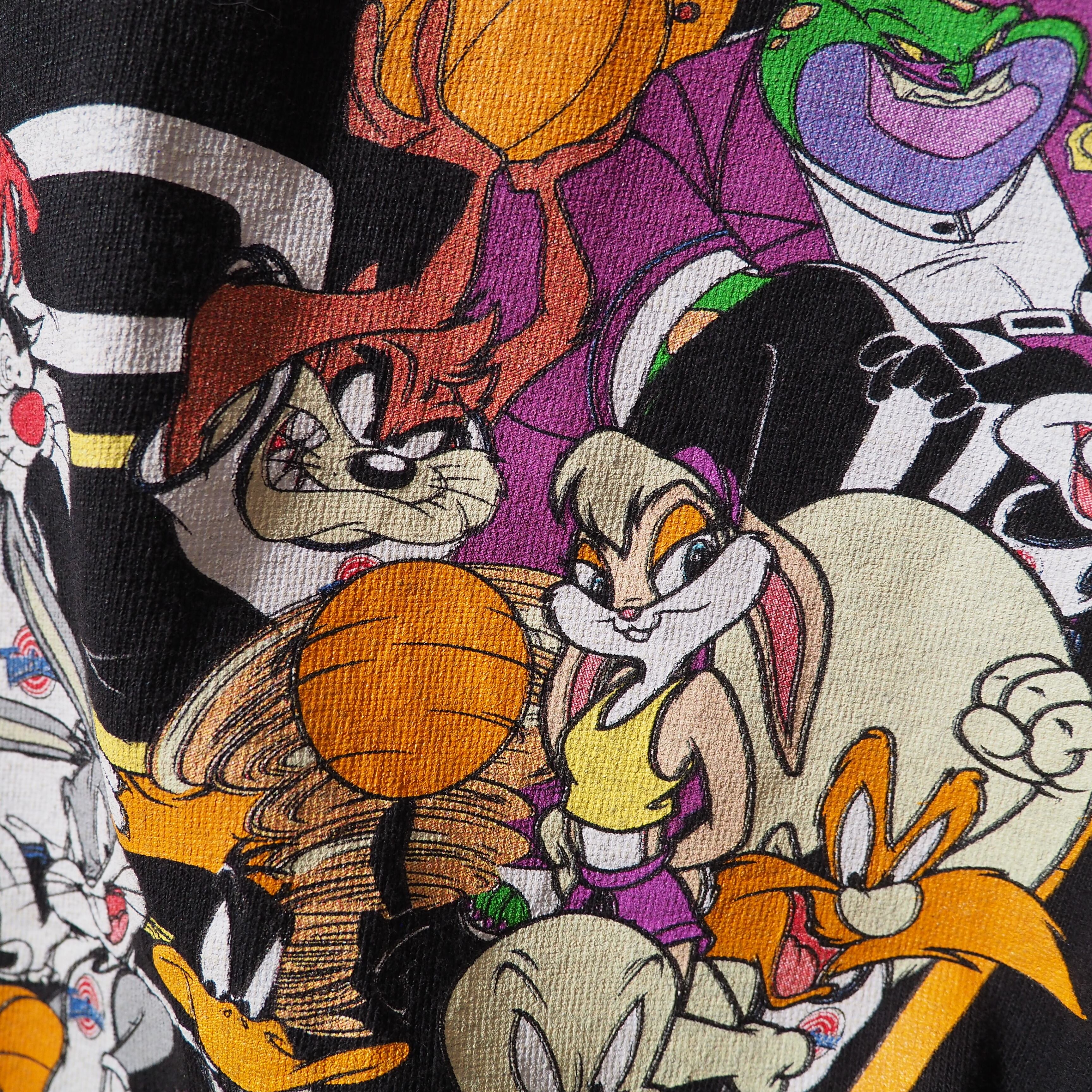 ” SPACE JAM - All Star ” Character printed long sleeve Black Tee