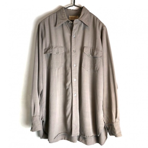 Vintage Rayon Gabardine Shirt [1940s] [GAME & LAK] Vintage Rayon Gabardine Shirt