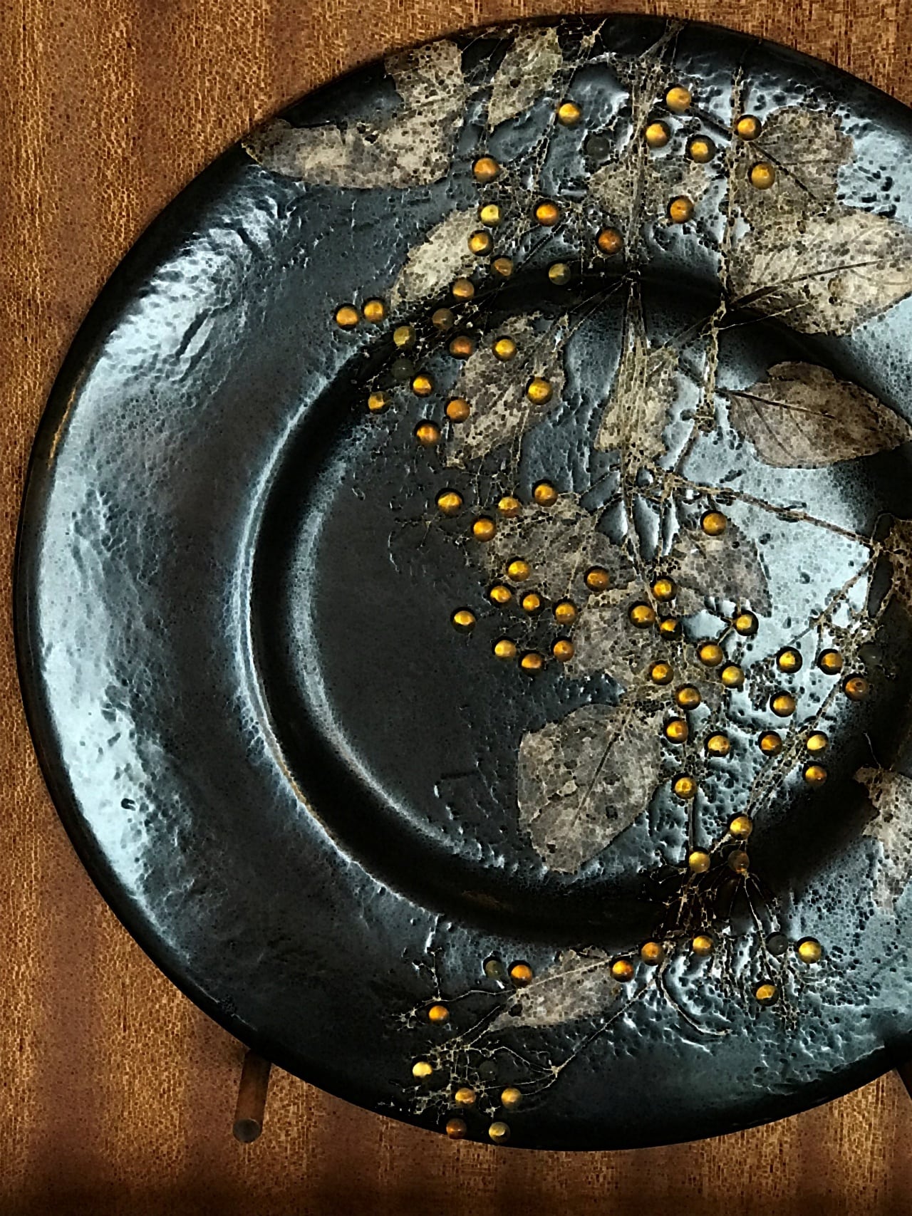 蔓（つる）の実」特大大皿 | つづるガラスアート /Glass that connects