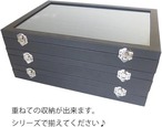 ジュエリーボックス　アクセサリーボックス　収納　アクセサリー　缶バッチ収納　コレクションボックス　ジュエリーケース　透明　リング　ブレスレット　缶バッチ　ディスプレイケース 黒革　24グリッド　30グリッド　ギフト