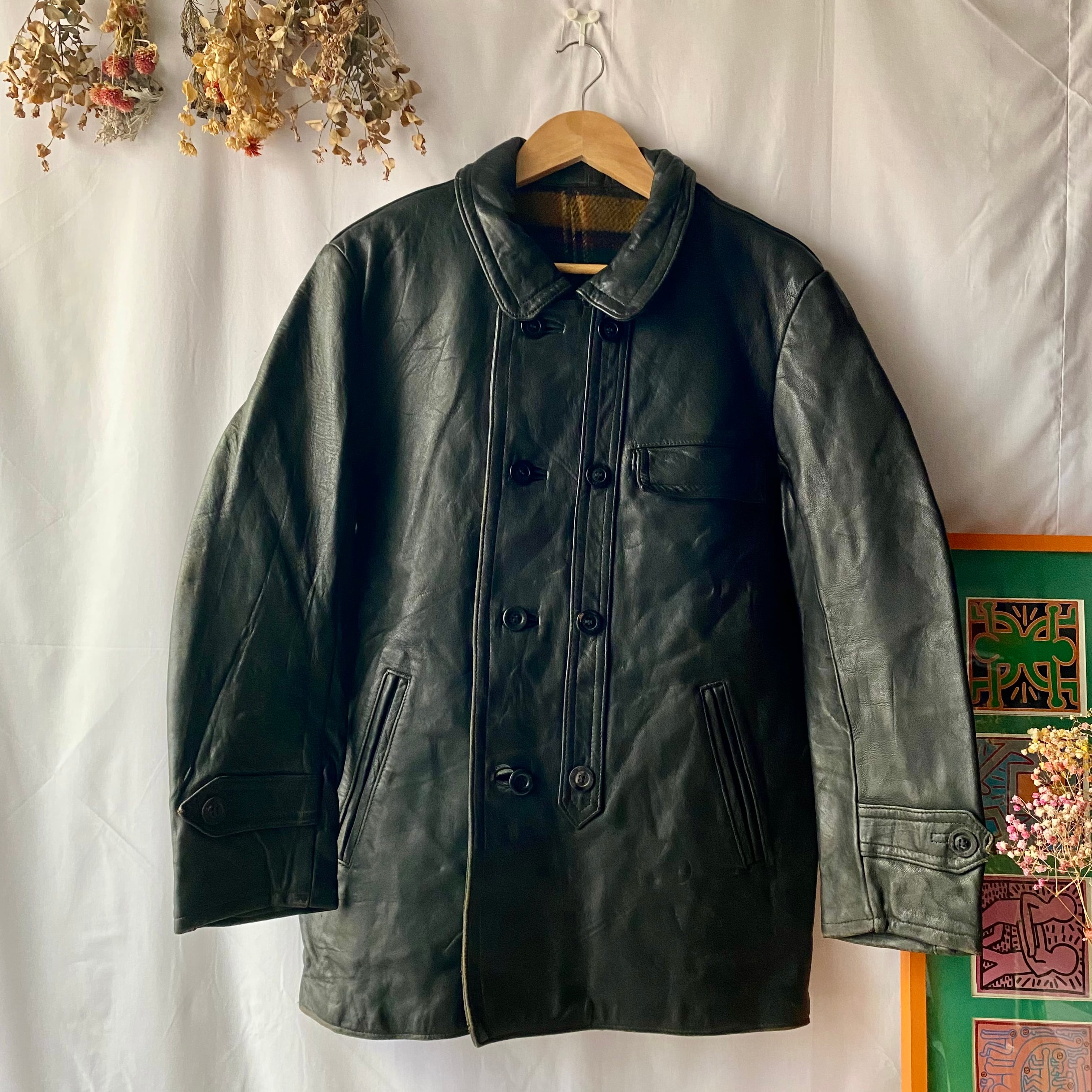 VINTAGE Le Corbusier jacket leather 60s 70s コルビジェ GVF