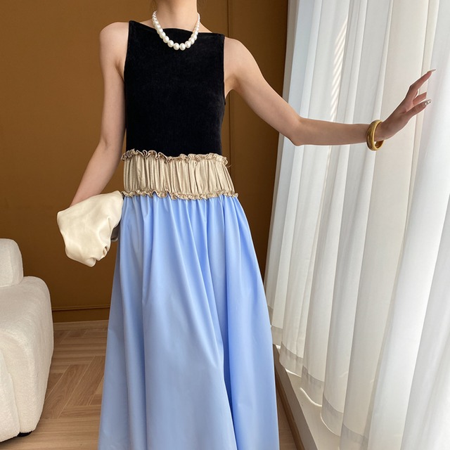 ウエスト切り替えノースリーブワンピース　21806