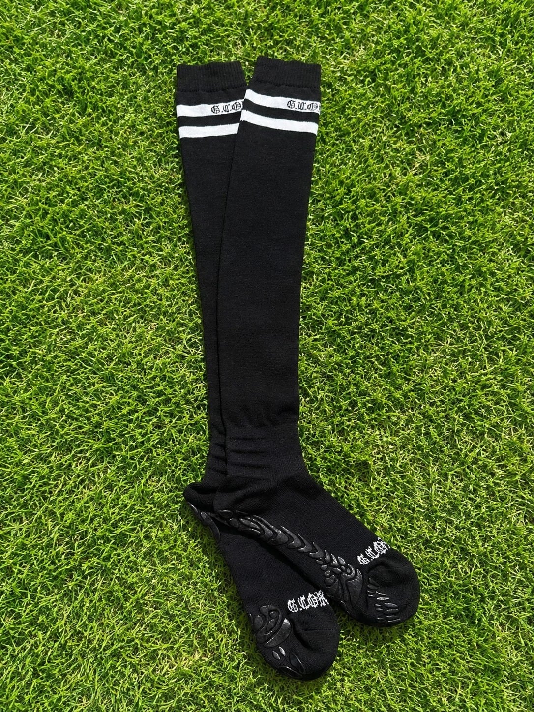 レディースニーハイ 黒×白ラインcool MAX(LKHBWLーC)「実用新案登録済み」