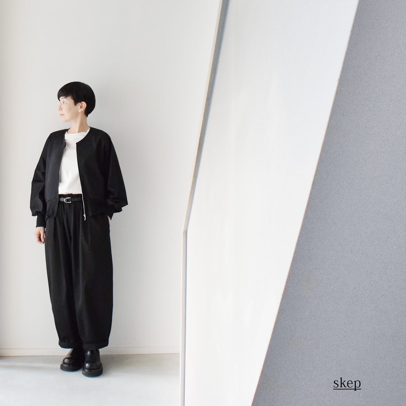 変形ショートブルゾン：黒［JK13BZBK］ | skep-online shop