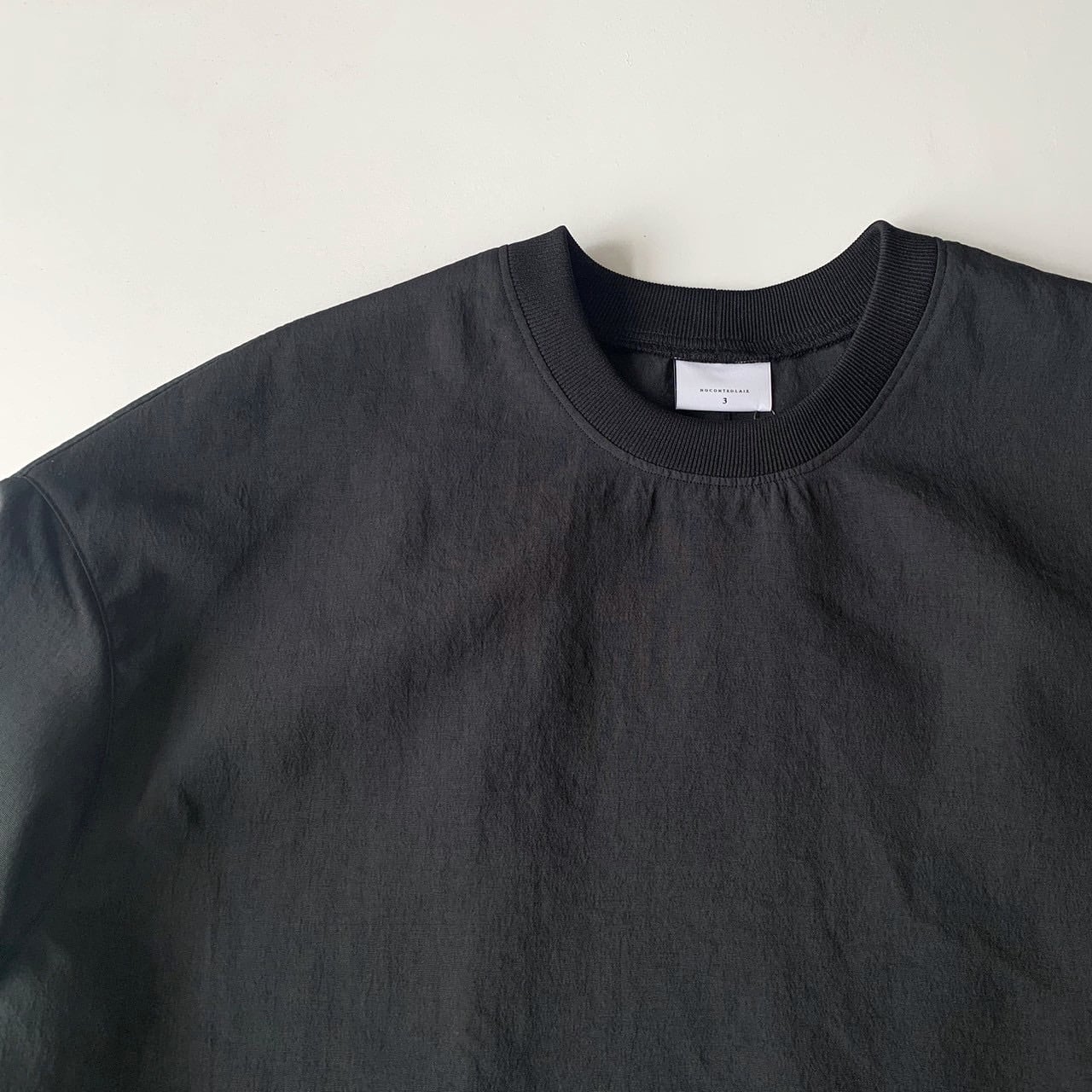 NO CONTROL AIR】マカロニポリエステル・タッサーオーバーサイズクルー