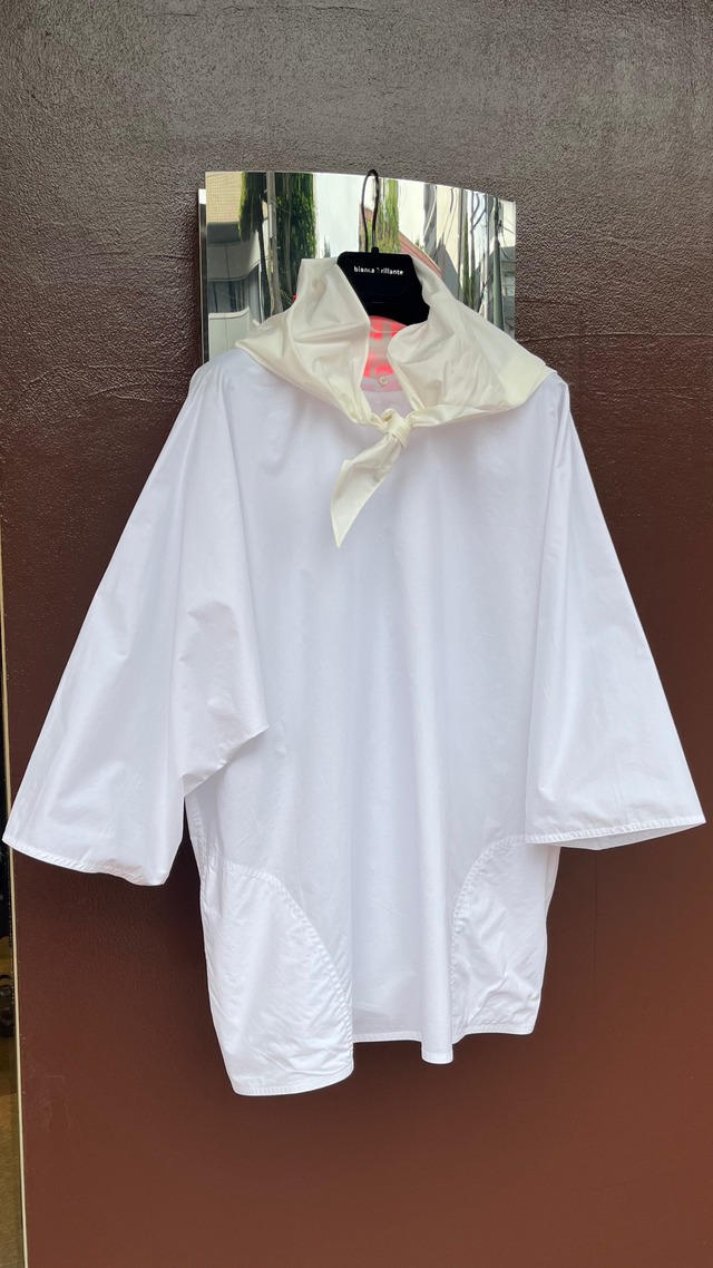 SOFIE D'HOORE -BENDOL-top w slvs side slit open pockets, foulard , :WHITE