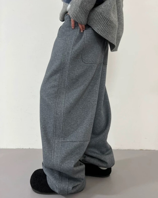 Wide Drawstring Sweat Pants［A0352］