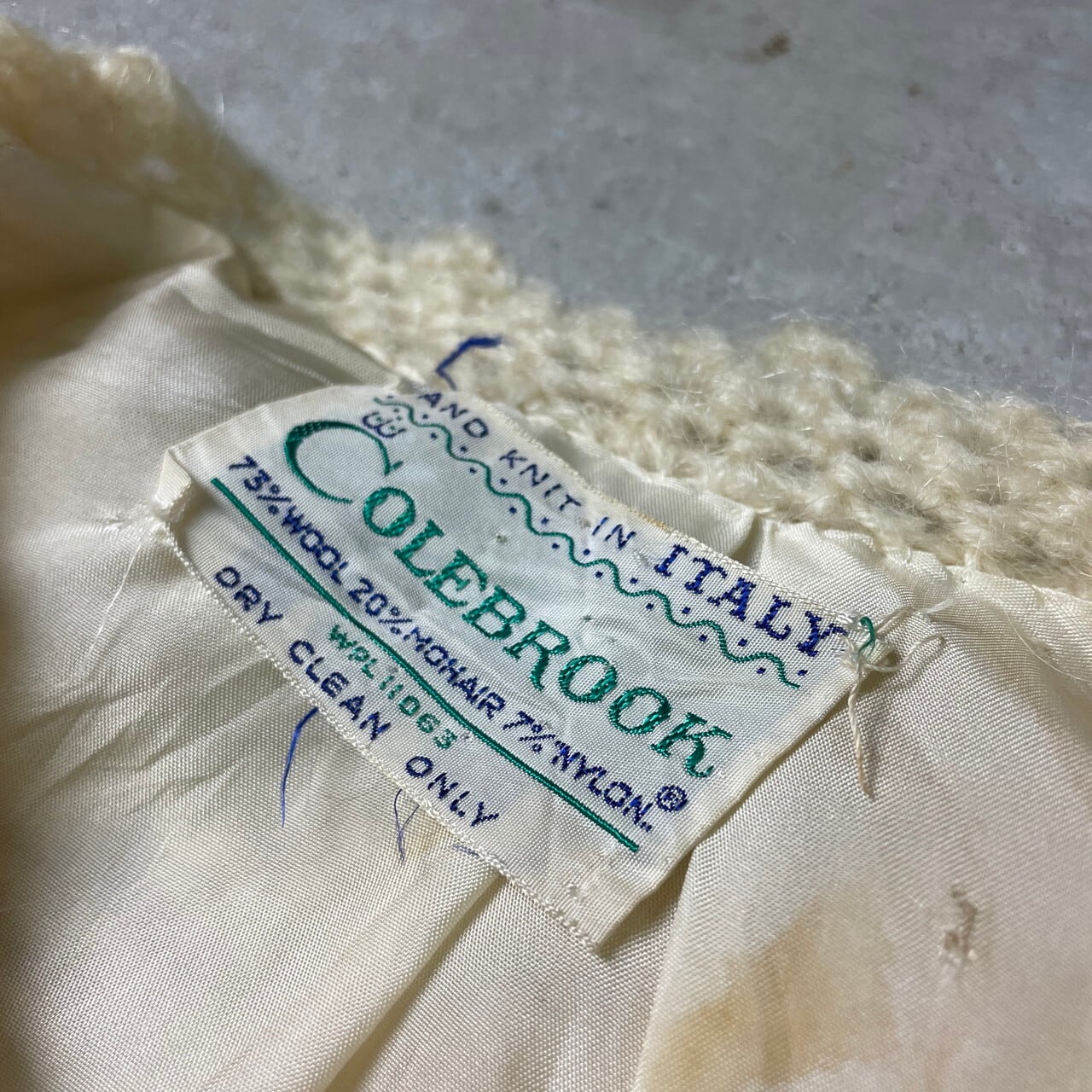 60年代 イタリア製 COLEBROCK レースニットカーディガン モヘア 60年代 イタリア製 COLEBROCK レースニットカーディガン モヘア