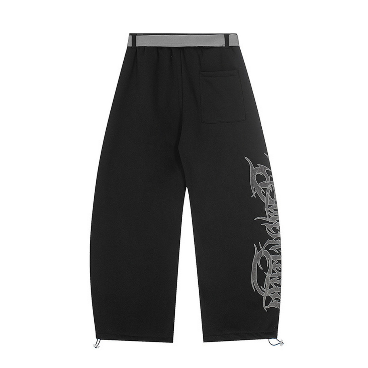 ストリート  裏起毛 ゴシックレタリング刺繍 スウェットパンツ P382