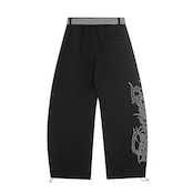 ストリート  裏起毛 ゴシックレタリング刺繍 スウェットパンツ P382