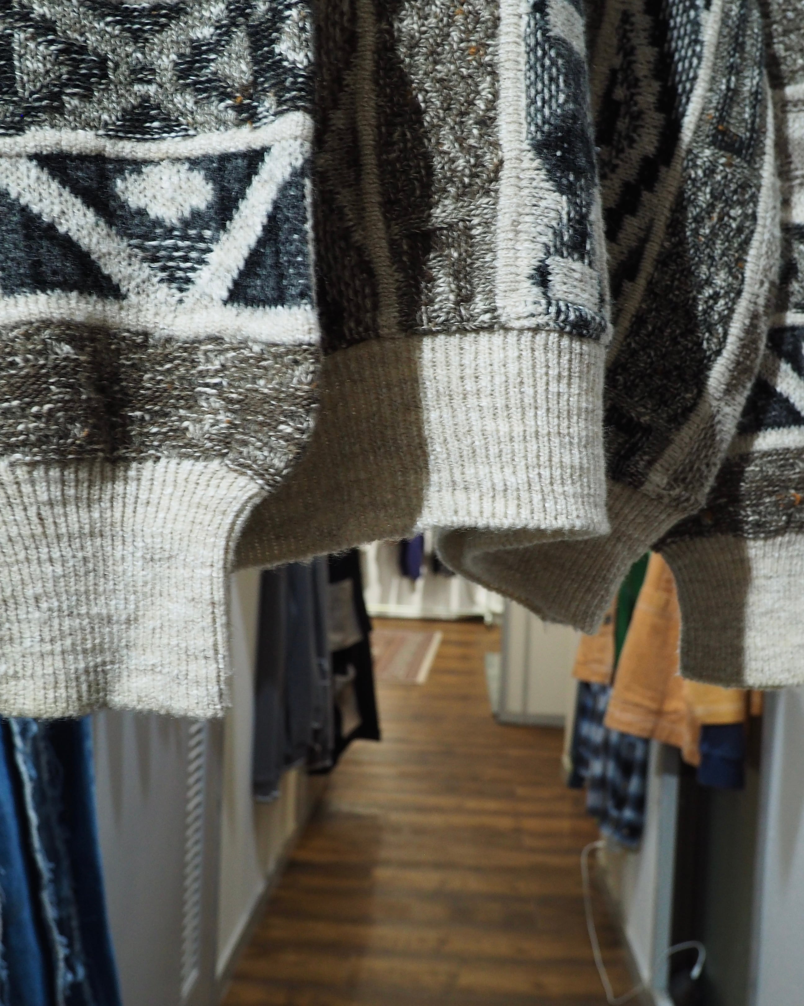 1990s " Made in Italy " Multi Color Geometric pattern vintage loose knit