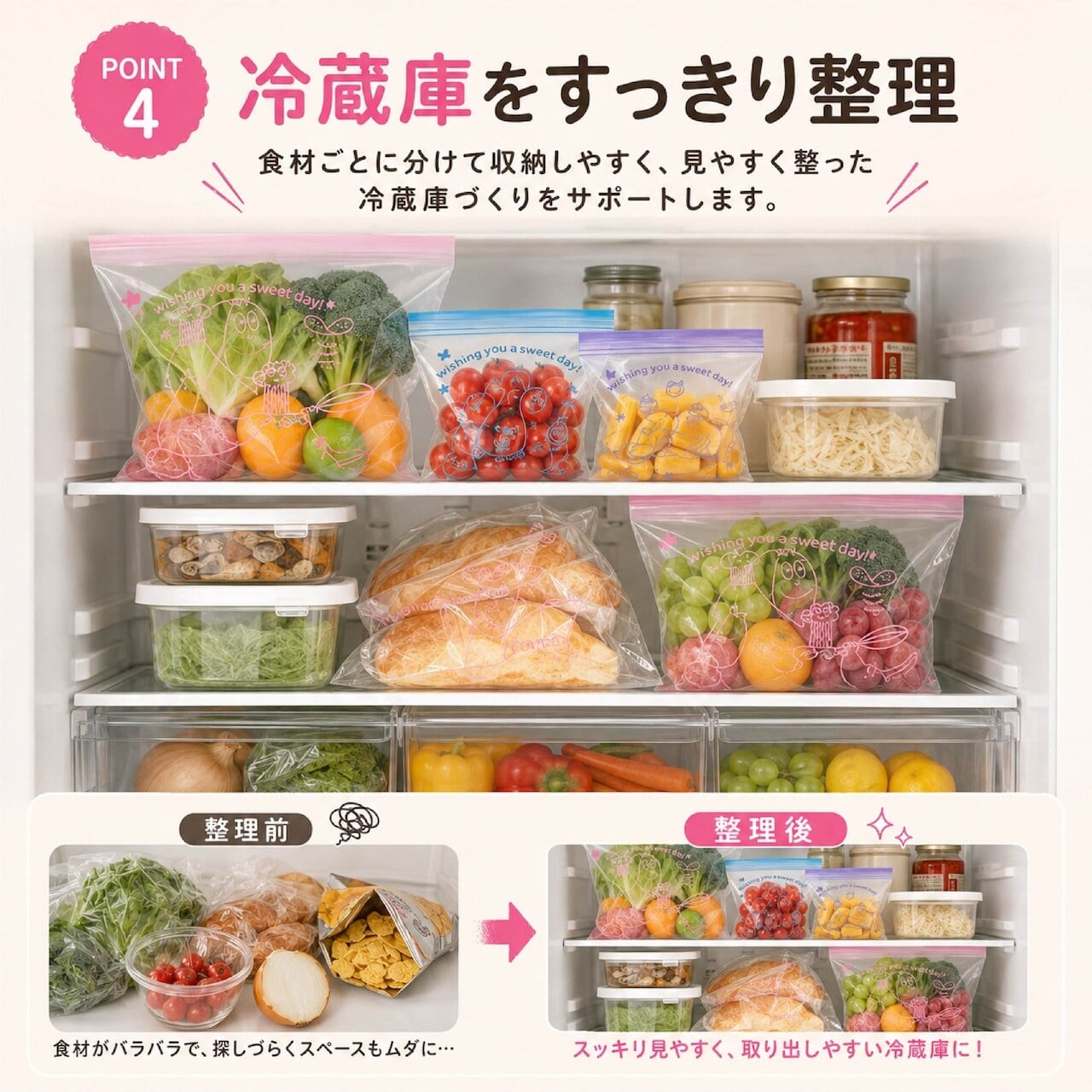 G209.食品保存袋 180枚セット ダブルチャック フリーザーバッグ 密封袋