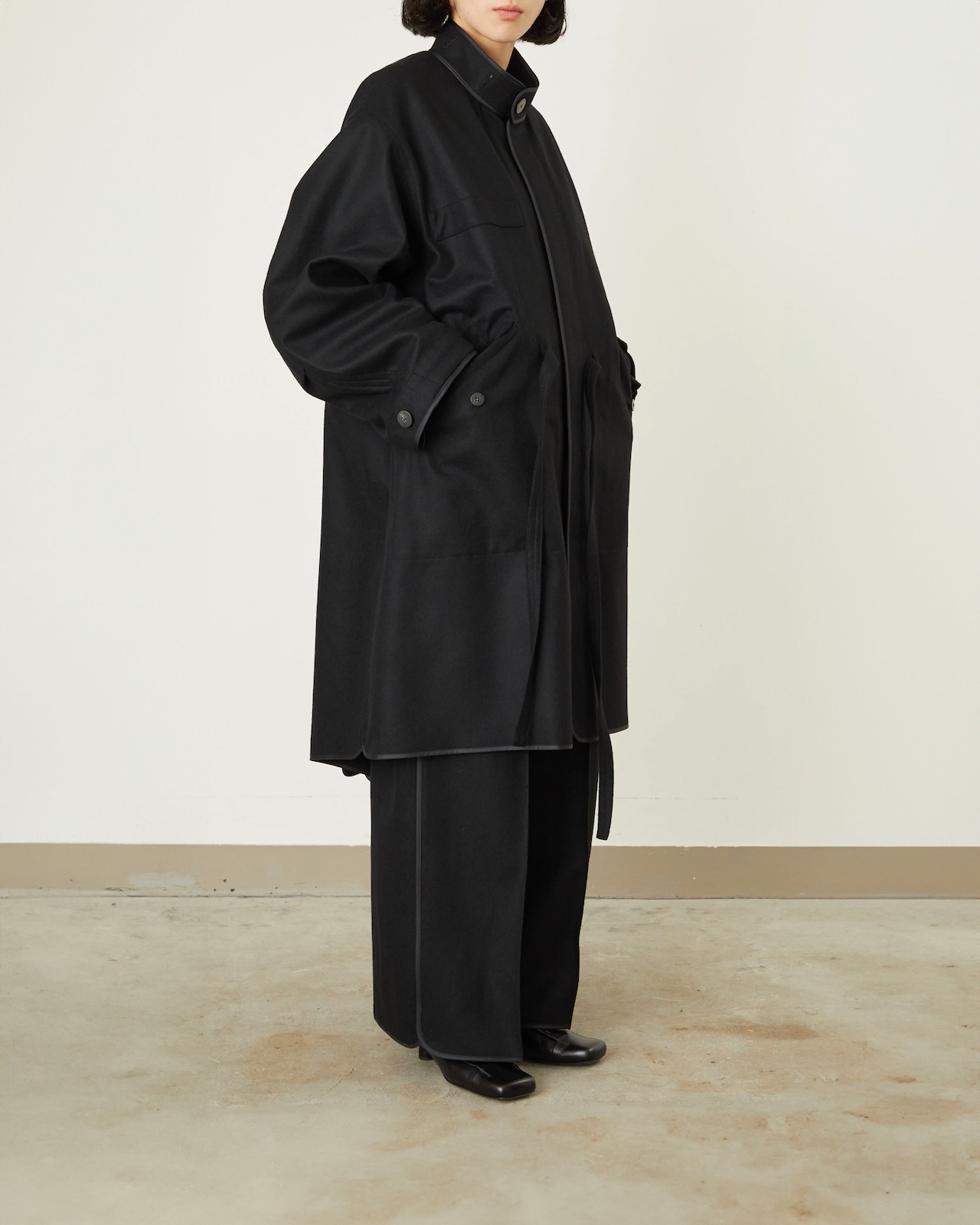 i’m here - with PIPING : M-65 Coat :Black|表裏ダブルパイピング/2WAYフード