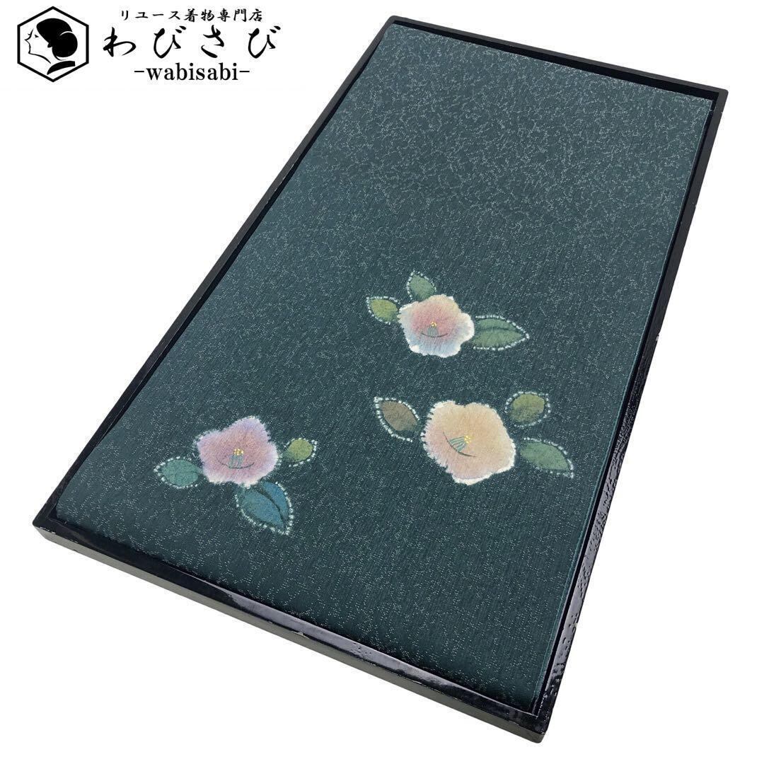 袋帯 螺鈿作家 藤本隆士 モダンな縦柄模様 金銀糸 黒色 O-3664 【公式