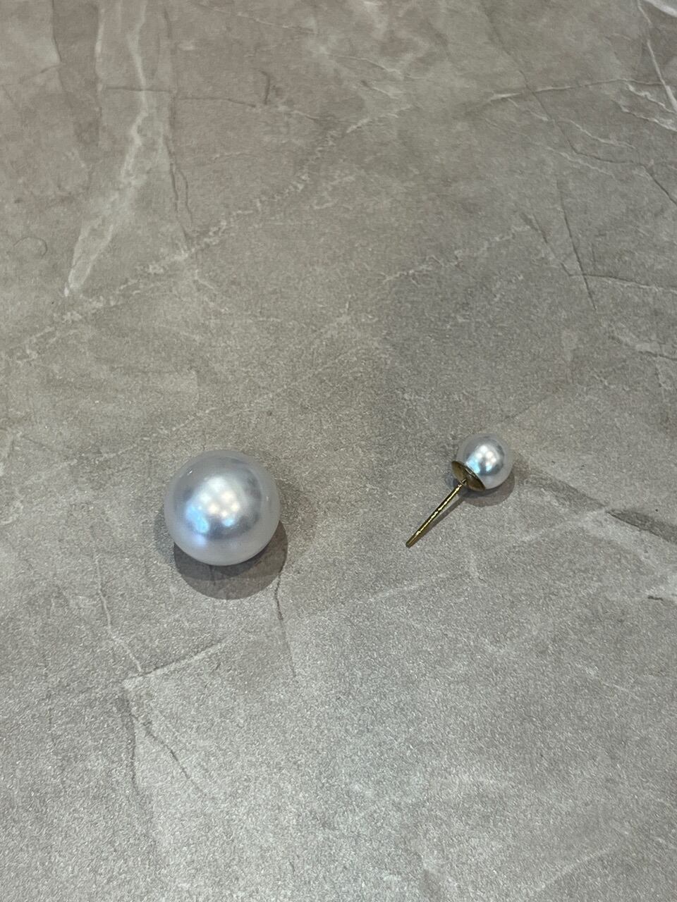 【SELECT】リバーシブルピアス 1ペア 16mm 8mm パールキャッチ S925ポスト