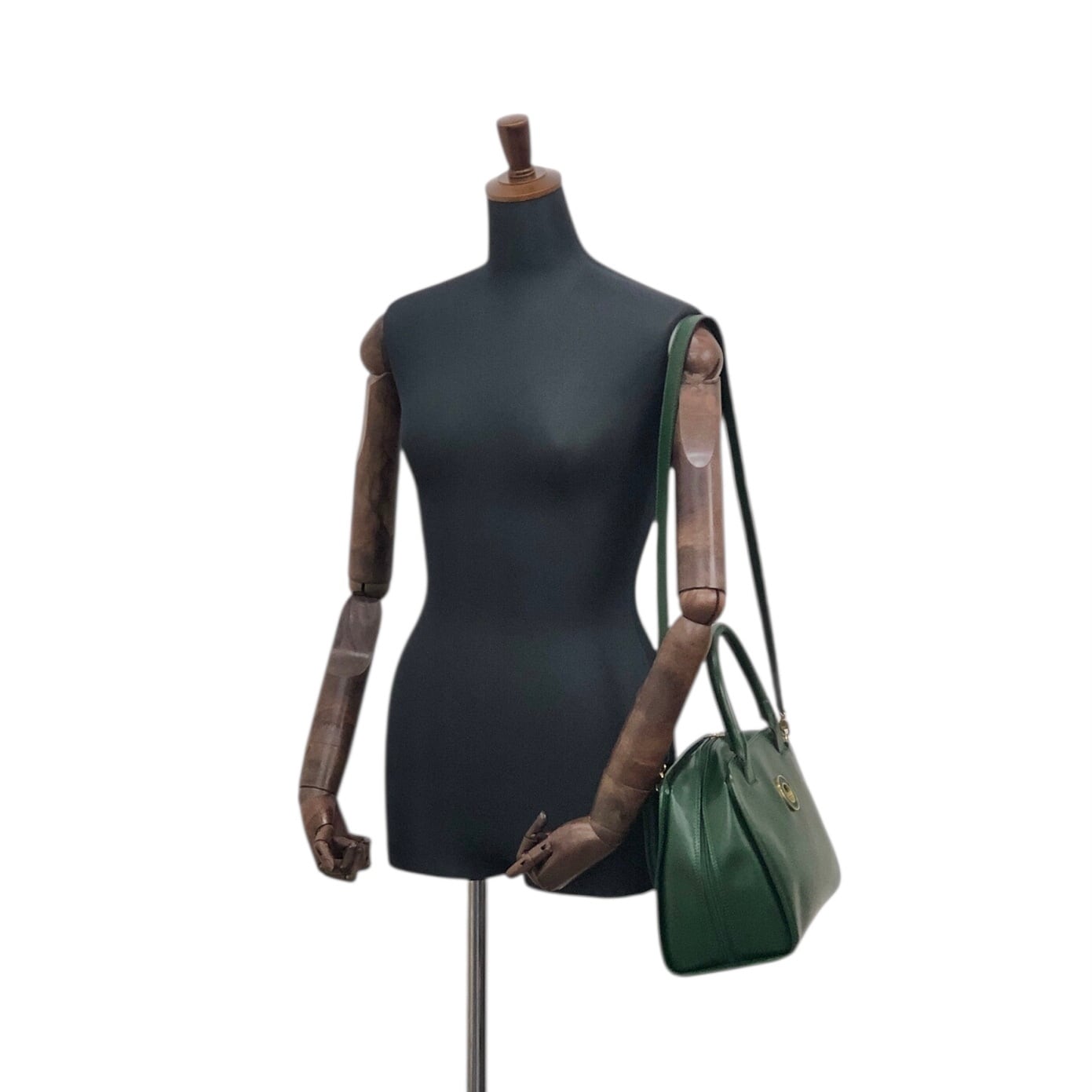 CELINE セリーヌ ハンドバッグ グリーン ロゴ サークル レザー 2way