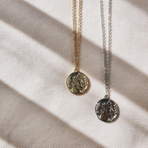 Large Vintage Coin Necklace ロングヴィンテージコインネックレス ゴールド シルバー シンプル