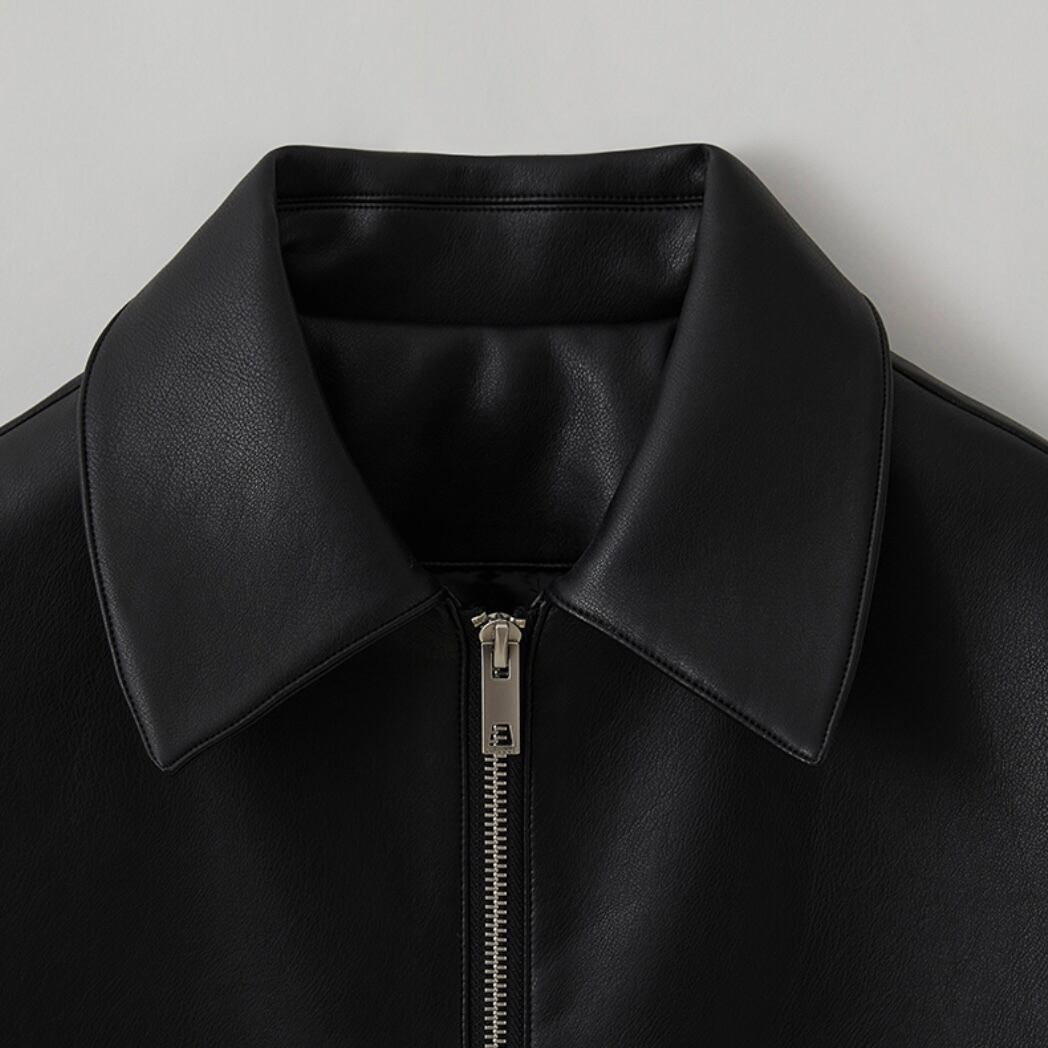 LAFUDGE FOR WOMAN] Buffing leather minimal blouson_Black 正規品
