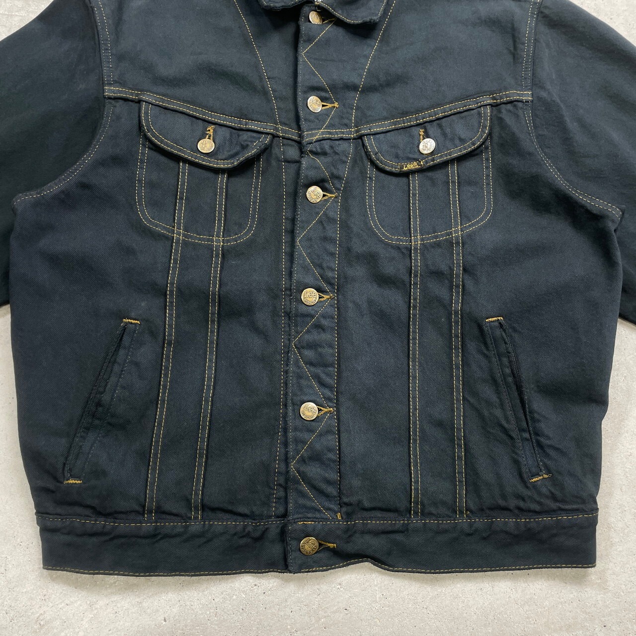 80年代 Lee リー ブラックデニムジャケット PATD-153436 メンズL 古着 