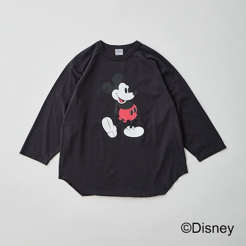 【WALLA WALLA SPORT】 PRINTED BASEBALL TEE /MICKEY MOUSE USED BLACK