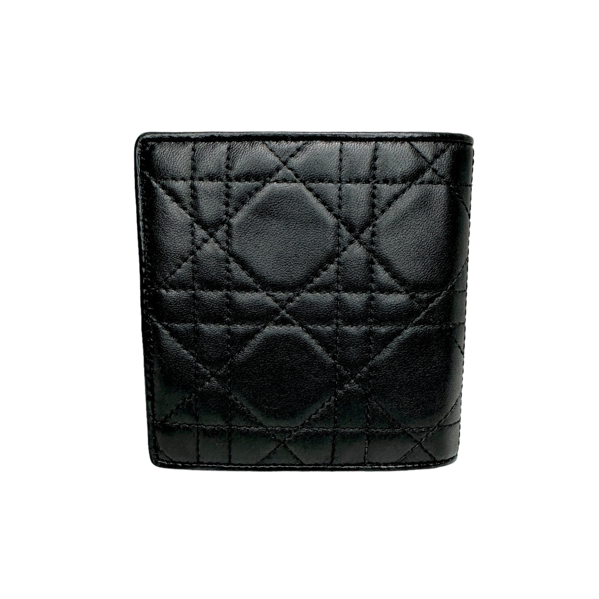 Christian Dior ディオール カナージュ 2つ折り財布 ブラック 11351