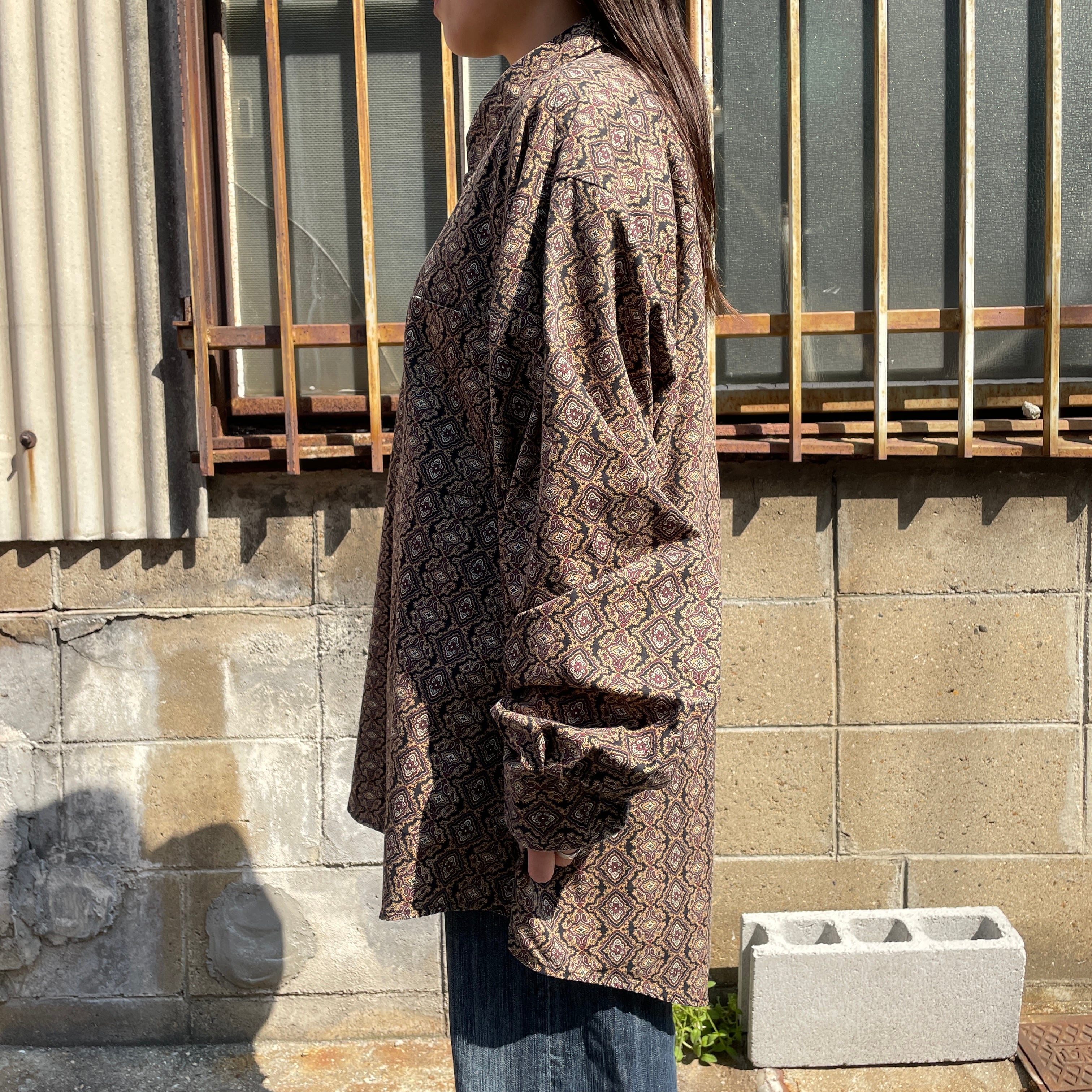 ビッグサイズ NATURAL ISSUE 長袖 ペイズリー柄 総柄シャツ メンズ2XL
