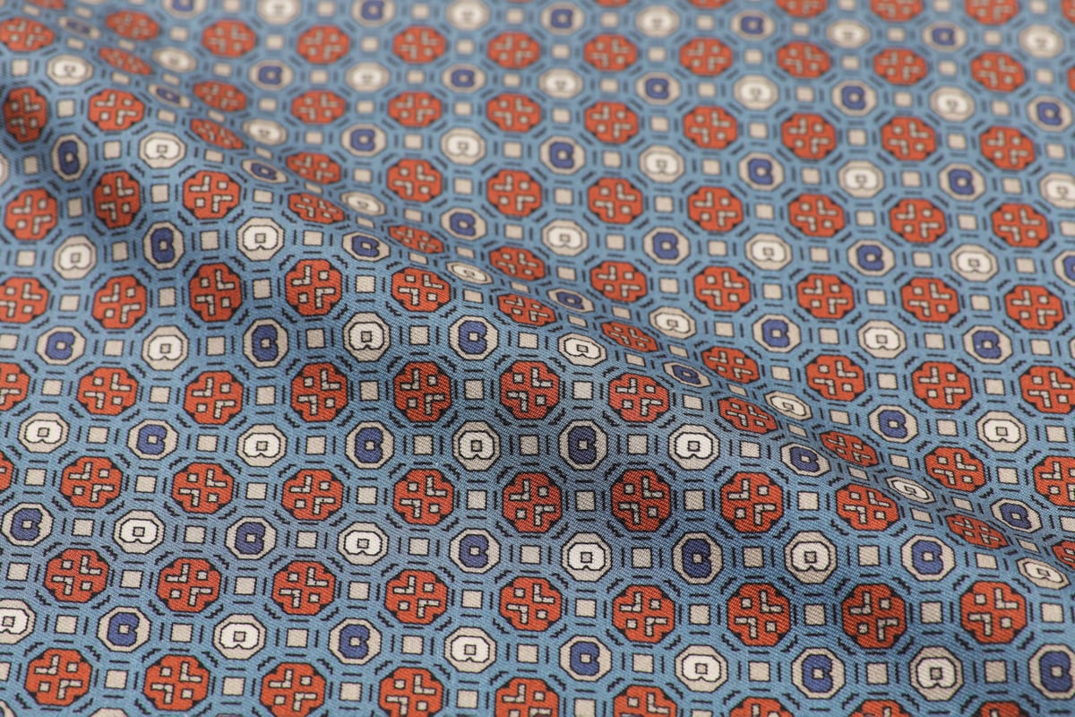 Hola　スカーフ　7点　セット SEVEN FOLD シルクチューブラースカーフ（ブルー×オレンジ） | Afterhours