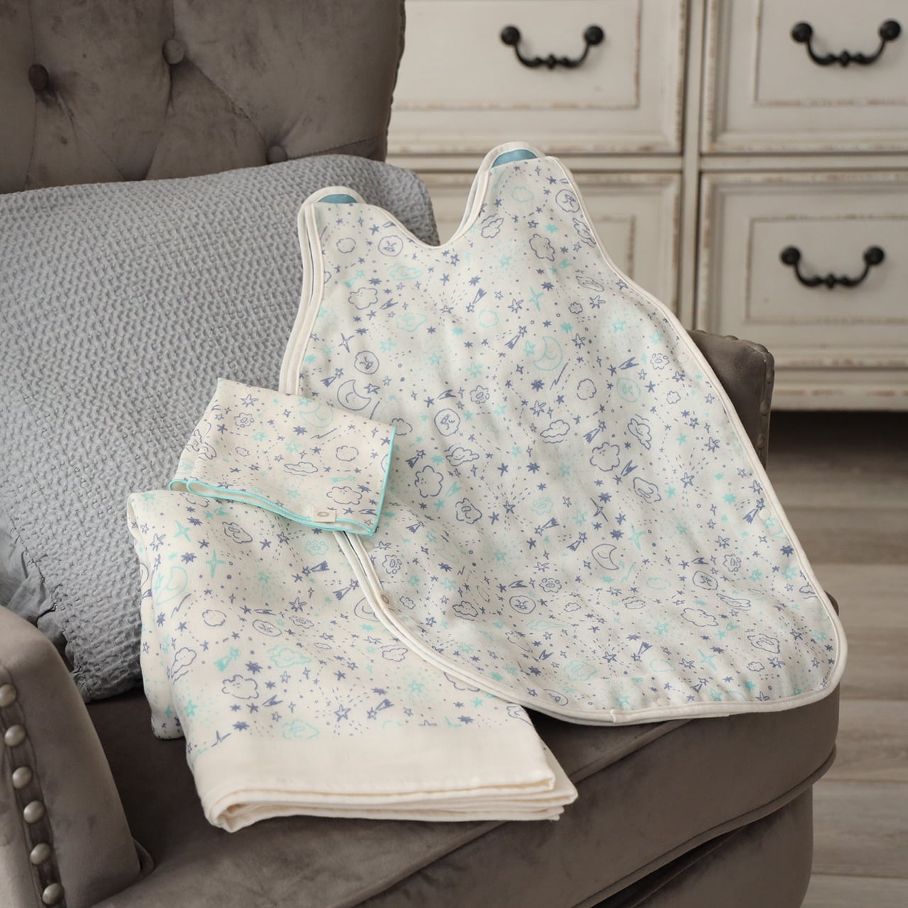 星空ブランケット / ブルー（MKB-022）*mokmok chan baby | もくもく