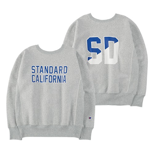 STANDARD CALIFORNIA #Champion × SD Reverse Weave Crew Sweat Gray