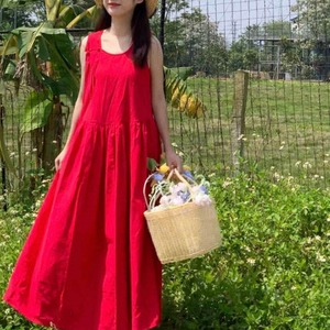 ショルダーデザインノースリーブワンピース　A1885