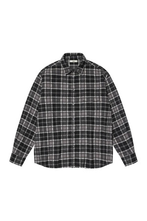 [DEINET] STITCH CUT-OFF CHECKERED SHIRT IN BLACK 正規品 韓国ブランド 韓国通販 韓国代行 韓国ファッション デイネット ダイニット 日本 店舗