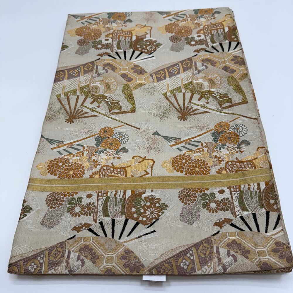 丸帯 アンティーク ヴィンテージ 全通 金帯 376cm 花嫁衣装 貸衣装 中古 リサイクル 結婚式 婚礼 着付け 舞台 きもの 着物 5092