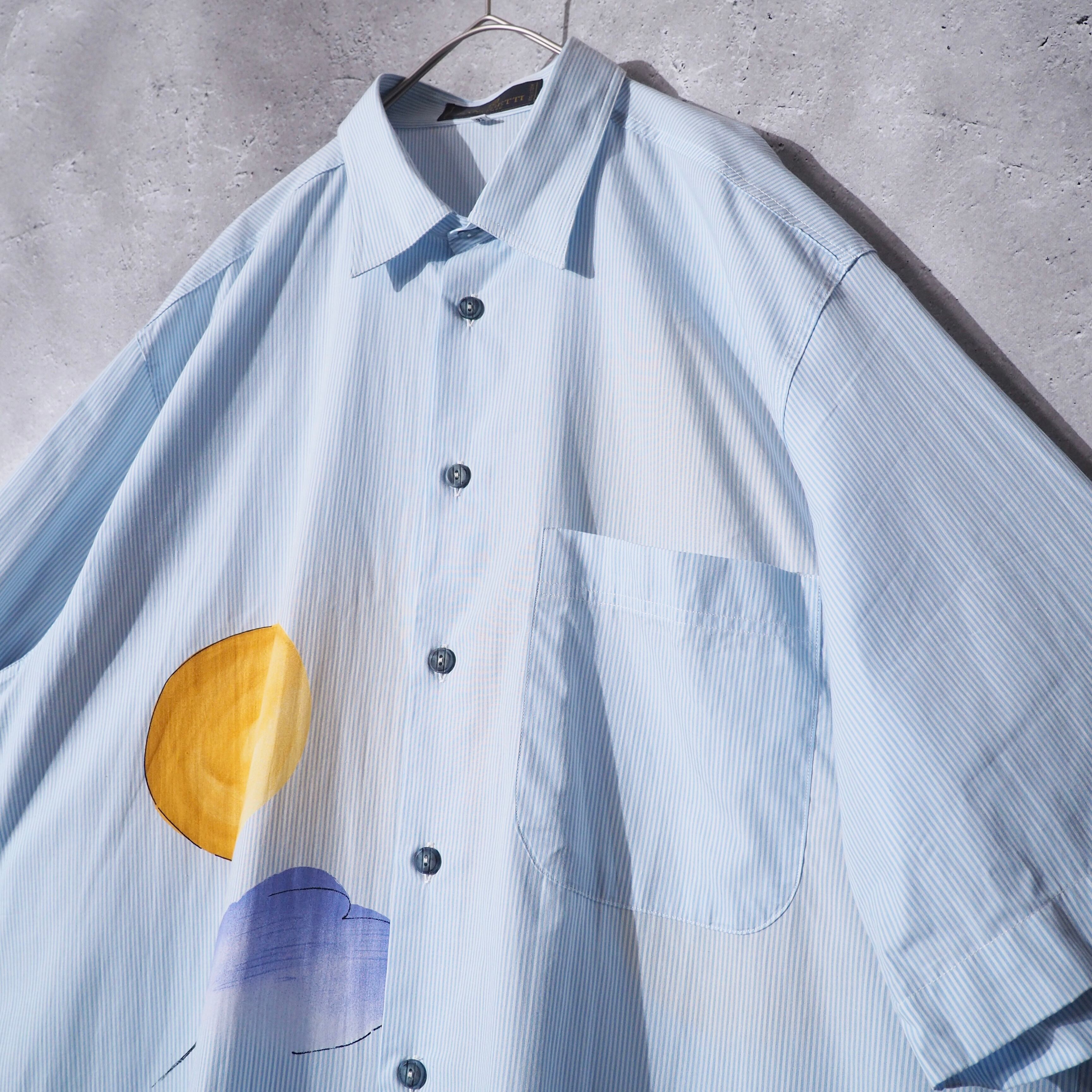 ” ZANOBETTI ” Balloon Paint Printed Vintage Loose SS shirt (made in Italy)